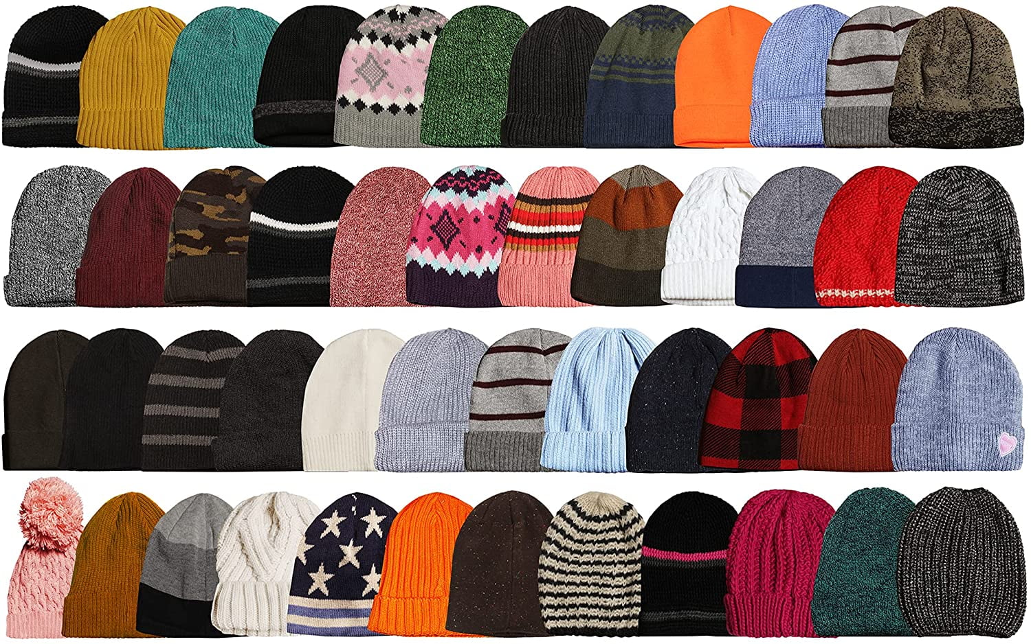 Yacht & Smith 48 Pack Unisex Wholesale Bulk Winter Thermal Beanies
