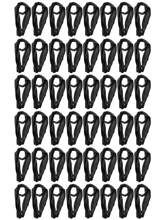 48 Pack Wholesale Bulk Winter Fleece Scarfs Solid Black And Plaid, Scarves in Bulk Unisex, One Size