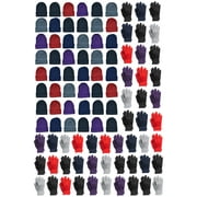 Yacht & Smith 48 Pack Wholesale Bulk Winter Thermal Beanies Skull Caps, Thermal Beanies & Gloves Unisex (Hat Glove Set B)