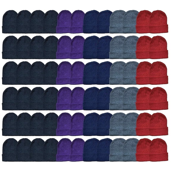 Yacht & Smith 48 Pack of Wholesale Beanies, Bulk Thermal Winter Hat Unisex Adult