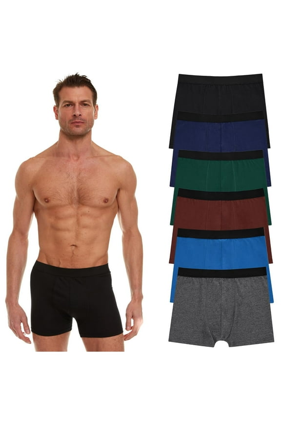 6 Pack Of Mens Boxer Briefs Underwear, 100% Cotton Comfortable, Bulk Packs Underpants