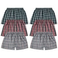 thumbnail image 1 of Yacht & Smith 6 Pack Wholesale Men's Tag Free Woven Boxer Shorts, Relaxed Fit, Underwear Bulk for Men, Donations Shelters Assorted Color Cases (Large), 1 of 8
