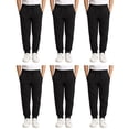 thumbnail image 1 of Yacht & Smith 6 Pack of Boys Jogger Bulk Sweatpants, Black Navy Gray, Comfy Lounge Joggers for Kids, 1 of 4