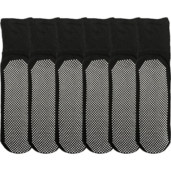 Yacht & Smith of 6 Pack Hospital Socks, Non-Skid Gripper Bottom Diabetic Slipper Socks, Womens Grippy Medical Sock, Wholesale Bulk