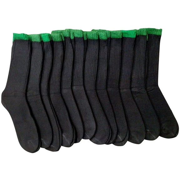 Yacht & Smith 6 Pairs Value Pack Kids Cotton Black Ribbed Crew Socks, Boys & Girls, 4-6