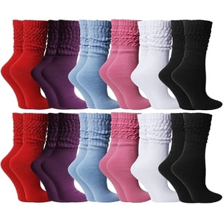 Yacht & Smith 6 Pairs Womens Scrunched Slouch Socks, Cotton Boot Socks Bulk Pack