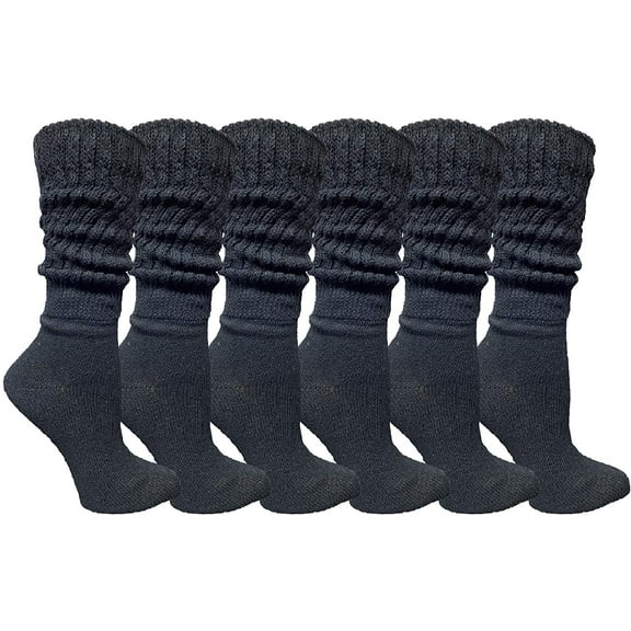 Yacht & Smith 6 Pairs Womens Scrunched Slouch Socks, Cotton Boot Socks Bulk Pack