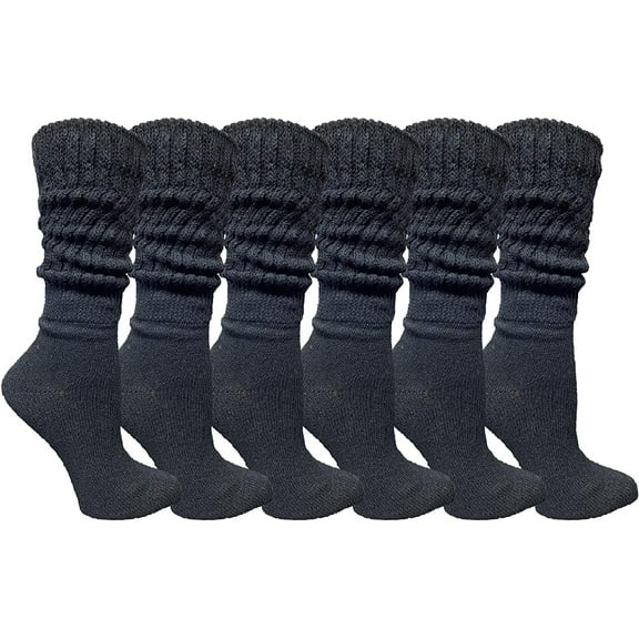 Yacht & Smith 6 Pairs Womens Scrunched Slouch Socks, Cotton Boot Socks Bulk Pack
