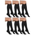 thumbnail image 1 of Yacht & Smith 6 Pairs of Women's Cotton Knee High Socks, Solid Colors Stylish Boot Sock, Black, 1 of 10