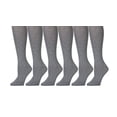 thumbnail image 1 of Yacht & Smith 6 Pairs of Women's Cotton Knee High Socks, Solid Colors Stylish Boot Sock, Charcoal Gray, 1 of 1