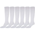 thumbnail image 1 of Yacht & Smith 6 Pairs of Women's Cotton Knee High Socks, Solid Colors Stylish Boot Sock, White, 1 of 5
