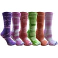thumbnail image 1 of Yacht & Smith 6 Pairs of Womens Tie Dye Cotton Colorful Soft Crew Socks, Bright Colorful Boot Sock, Bulk, 1 of 7