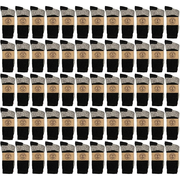 Yacht & Smith 60 Mens & Womens Cotton Thermal Crew Socks, Cold Weather Boot Sock Shoe Size 8-12 (Assorted Women (9-11))