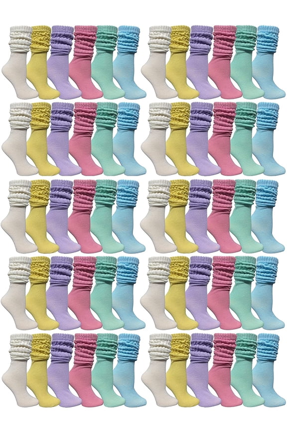 60 Pack Womens Cotton Slouch Socks, Womans Knee High Boot Socks, Size 9-11