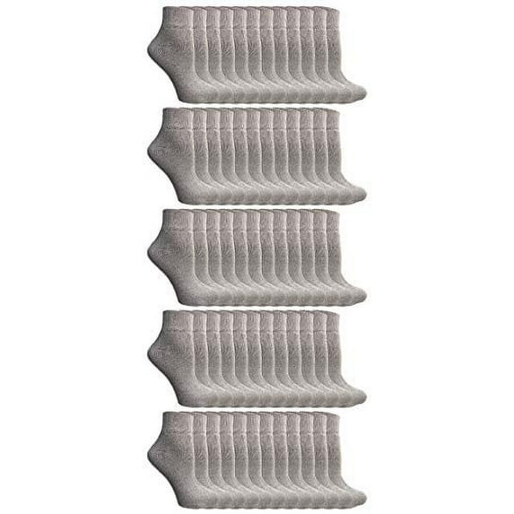 Yacht & Smith 60 Pairs Kids Ankle Wholesale Bulk Pack Athletic Sports Socks, by SOCKS'NBULK (Gray)