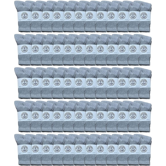 Yacht & Smith 60 Pairs Wholesale Kids Crew Socks, Childrens Cotton Casual Crew Socks Size 6-8