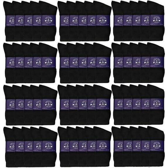 Yacht & Smith 72 Pairs of Mens Bulk Lightweight Cotton Crew Socks, Homeless Donation Cheap, Wholesale Sock
