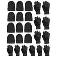 thumbnail image 1 of Yacht & Smith Adult Unisex Cold Weather Hat & Glove Set, Black, 24-Piece, 1 of 7