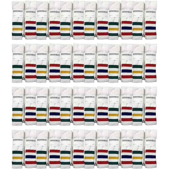 Yacht & Smith Big And Tall Mens Athletic Cotton Tube Socks, Wholesale Bulk Pack Referee Socks - King Size, by SOCKS’NBULK