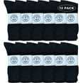 thumbnail image 1 of Yacht & Smith Big And Tall Mens Sport Crew Socks Wholesale Bulk (King Size) Socks, by SOCKS'NBULK (12 Pairs Black, Mens King Size 13-16 (Shoe Size 12-15)), 1 of 7