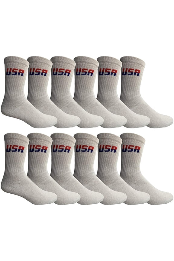 Big And Tall Mens Sport Crew Socks Wholesale Bulk (King Size) Socks, by SOCKS'NBULK (12 Pairs White Usa, Mens King Size 13-16 (Shoe Size 12-15))