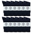 thumbnail image 1 of Yacht & Smith Big And Tall Mens Sport Crew Socks Wholesale Bulk (King Size) Socks, by SOCKS'NBULK (12 Pairs Navy, Mens King Size 13-16 (Shoe Size 12-15)), 1 of 4