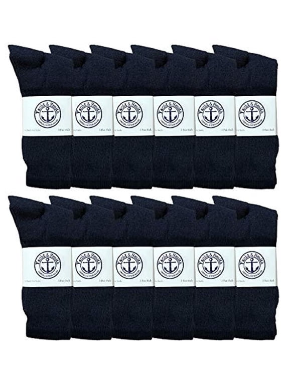 Big And Tall Mens Sport Crew Socks Wholesale Bulk (King Size) Socks, by SOCKS'NBULK (12 Pairs Navy, Mens King Size 13-16 (Shoe Size 12-15))