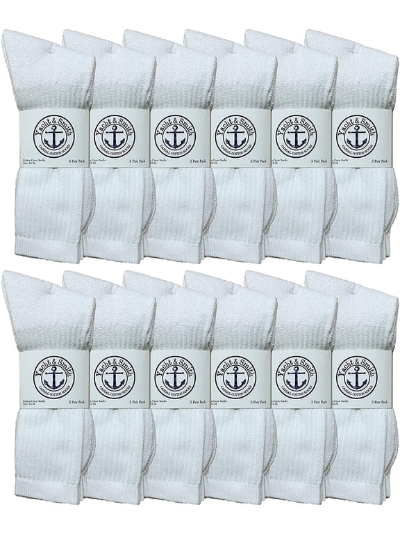 Big And Tall Mens Sport Crew Socks Wholesale Bulk (King Size) Socks, by SOCKS'NBULK (12 Pairs White, Mens King Size 13-16 (Shoe Size 12-15))