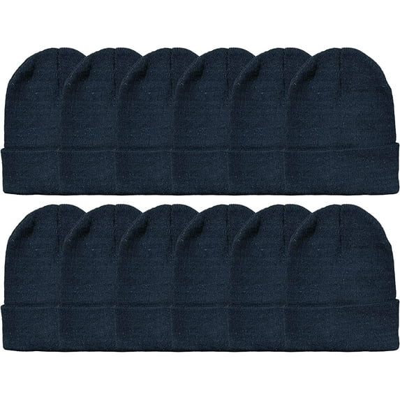 Yacht & Smith Black Beanie Winter Hats in Bulk for Adults, Wholesale Value for Donations