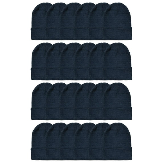 Yacht & Smith Black Beanie Winter Hats in Bulk for Unisex Adults, Wholesale Value for Donations