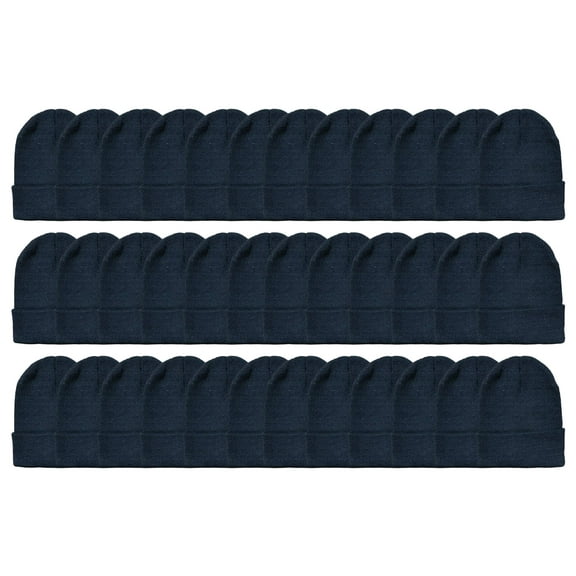 Yacht & Smith Black Beanie Winter Hats in Bulk for Unisex Adults, Wholesale Value for Donations