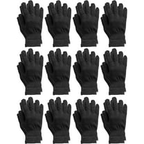 Yacht & Smith Black Stretch Knit Unisex Winter Gloves