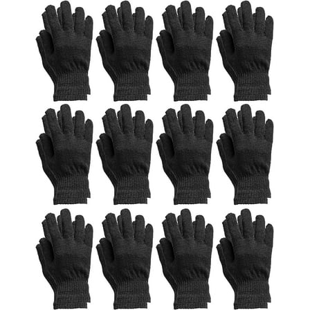 Yacht & Smith Black Stretch Knit Unisex Winter Gloves