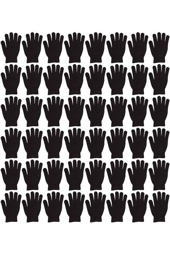 Black Stretch Knit Unisex Winter Gloves
