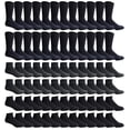 thumbnail image 1 of Yacht & Smith Bulk Thick Cotton Socks Wholesale Men, Womans or Kids Crew Cut, Ankle and Low Cut Mix Sport Socks - 72 Pairs (Solid Black, Mens 10-13), 1 of 9