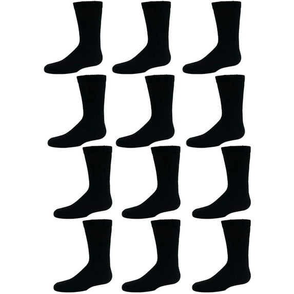 Yacht & Smith Children & Kids Wholesale Bulk Sports Crew, Athletic Case Pack Socks, by SOCKS'NBULK (120 Pairs Black, Kids 6-8 (Shoe size 4-7.5))