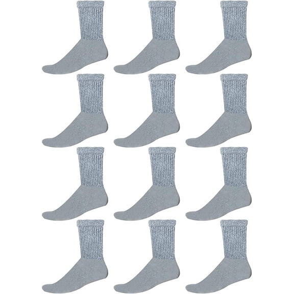 Yacht & Smith Children & Kids Wholesale Bulk Sports Crew, Athletic Case Pack Socks, by SOCKS'NBULK (120 Pairs Gray, Kids 4-6 (Shoe size 7-10))