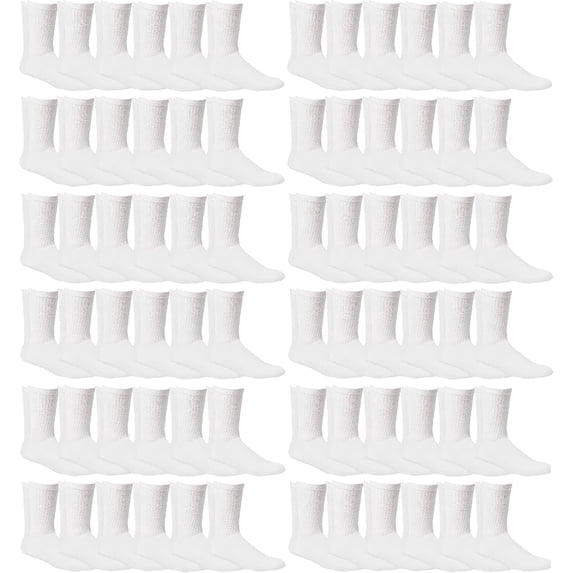 Yacht & Smith Children & Kids Wholesale Bulk Sports Crew, Athletic Case Pack Socks, by SOCKS'NBULK (120 Pairs White, Kids 4-6 (Shoe size 7-10))
