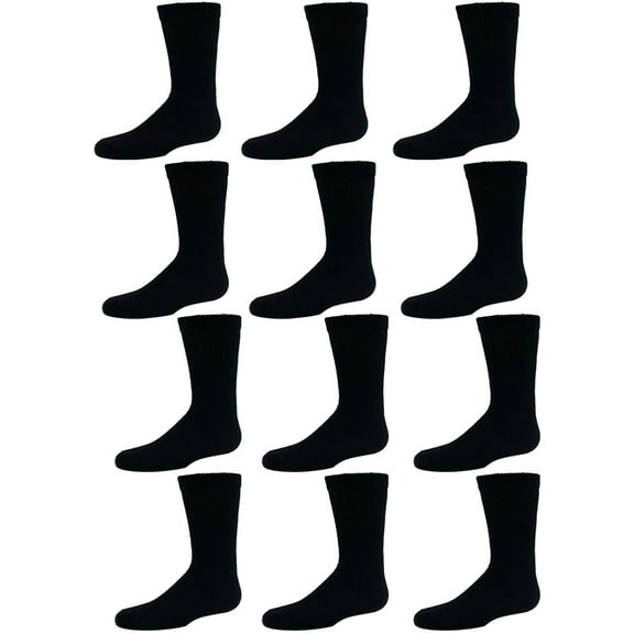 Yacht & Smith Children & Kids Wholesale Bulk Sports Crew, Athletic Case Pack Socks, by SOCKS'NBULK (180 Pairs Black, Kids 6-8 (Shoe size 4-7.5))