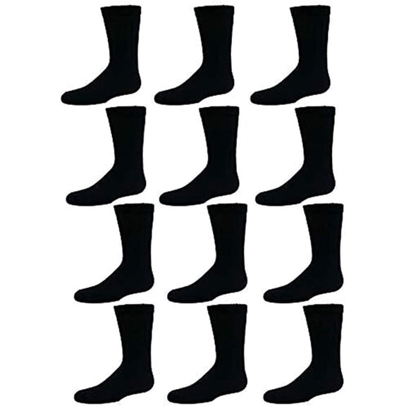 Yacht & Smith Children & Kids Wholesale Bulk Sports Crew, Athletic Case Pack Socks, by SOCKS'NBULK (24 Pairs Black, Kids 4-6 (Shoe size 7-10))