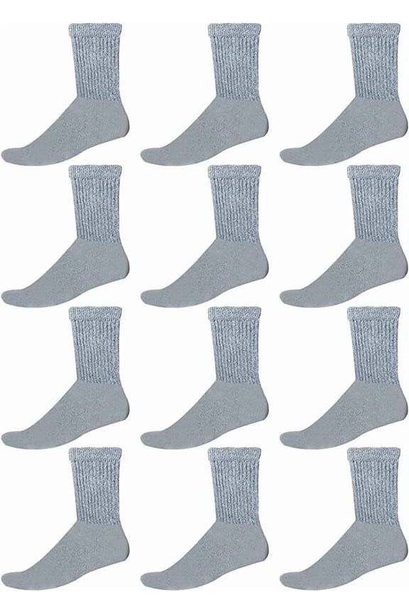 Children & Kids Wholesale Bulk Sports Crew, Athletic Case Pack Socks, by SOCKS'NBULK (24 Pairs Gray, Kids 4-6 (Shoe size 7-10))