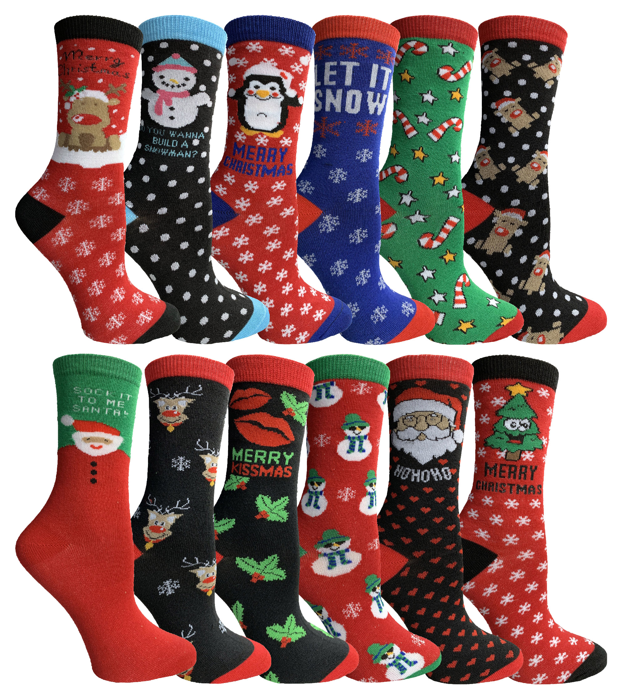 Yacht & Smith Christmas Socks, Colorful Patterns and Stripes, Holiday