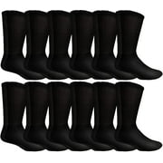 YACHT & SMITH Yacht&Smith Diabetic Socks for Men, King Size, Superior Comfort, Neuropathy Edema (Size 13-16) (12 Pairs Black)