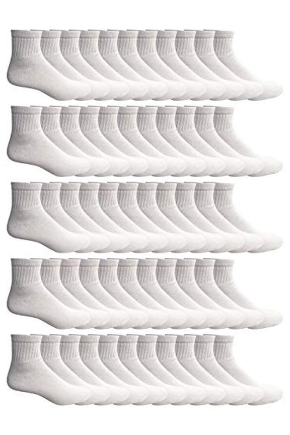 Kids Ankle Wholesale Bulk Pack Athletic Sports Socks, by SOCKS'NBULK (Kids 4-6 (Shoe size 7-10), 240 Pairs White)