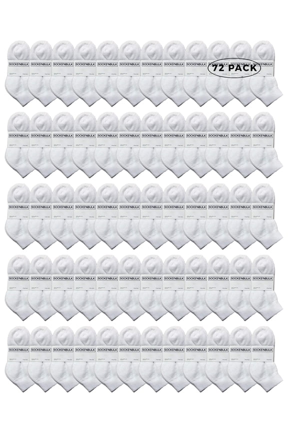 72 Pairs of Kids Ankle Wholesale Bulk Pairs Athletic Sports Socks, by SOCKS'NBULK