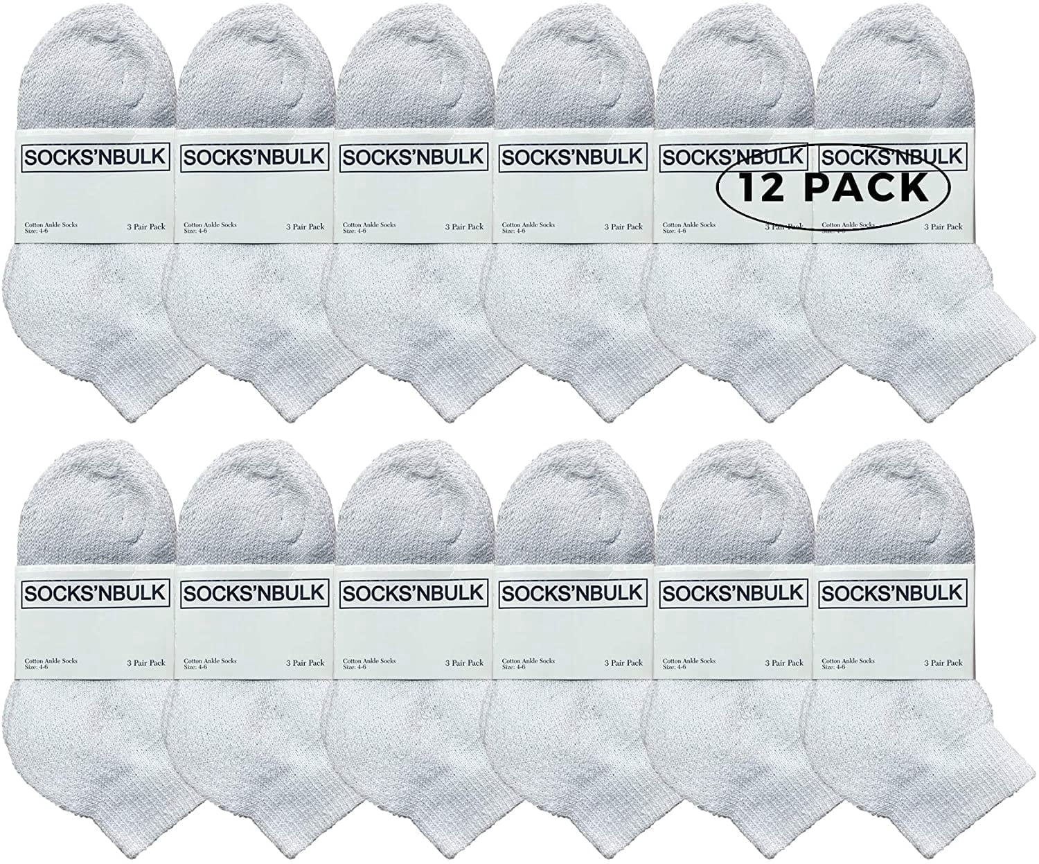 Yacht & Smith Kids Ankle Wholesale Bulk Pack Athletic Sports Socks, by SOCKS'NBULK