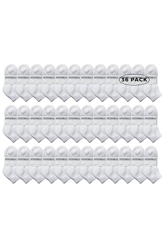 36 Pairs of Kids Ankle Wholesale Bulk Pairs Athletic Sports Socks, by SOCKS'NBULK