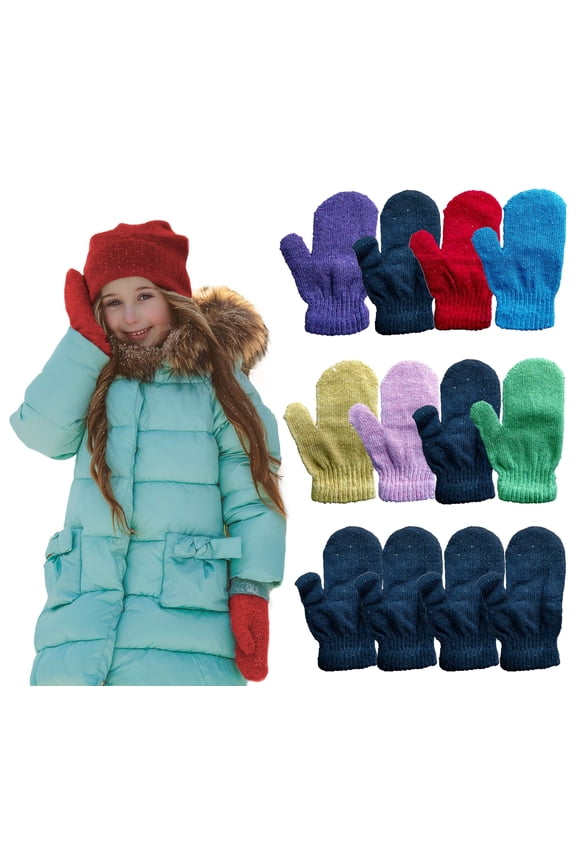 Kids Gloves And Mittens in Bulk, Winter Striped Magic 3-8