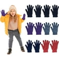 thumbnail image 1 of Yacht & Smith Kids Gloves & Mittens in Bulk, Winter Striped Children Age 3-8, 1 of 8