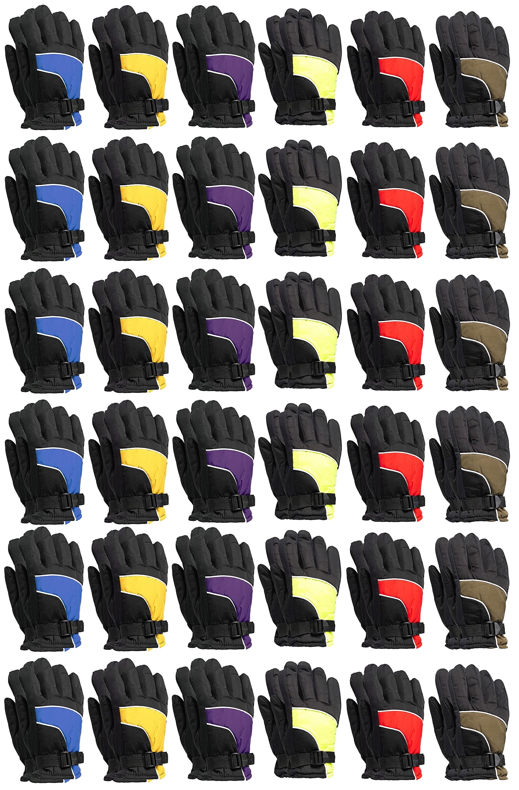 Yacht & Smith Kids Ski Glove, Fleece Lined Water Resistant Bulk Kids Winter Gloves Bulk